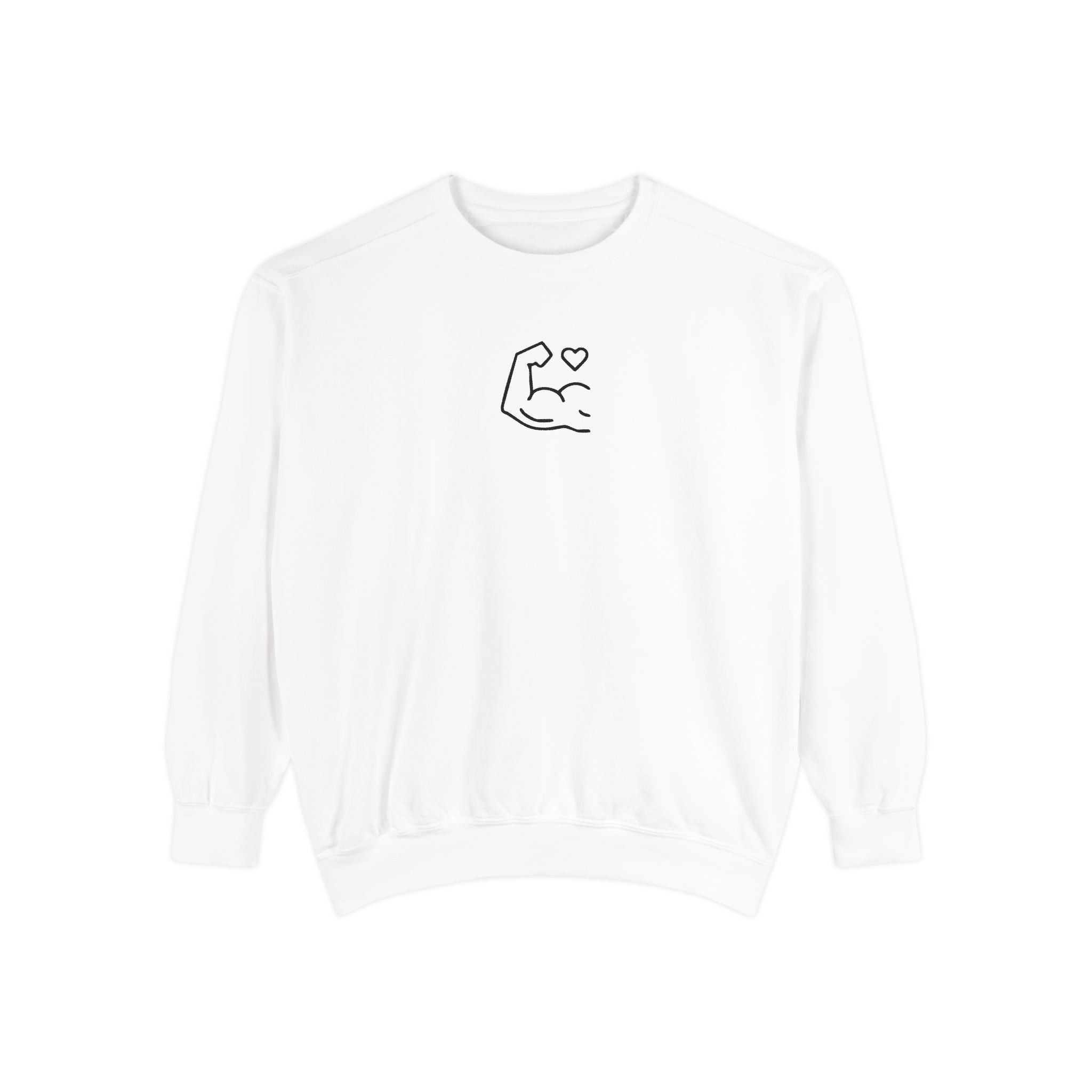 Flex & Love Sweatshirt – Minimal Gym Heart Edition
