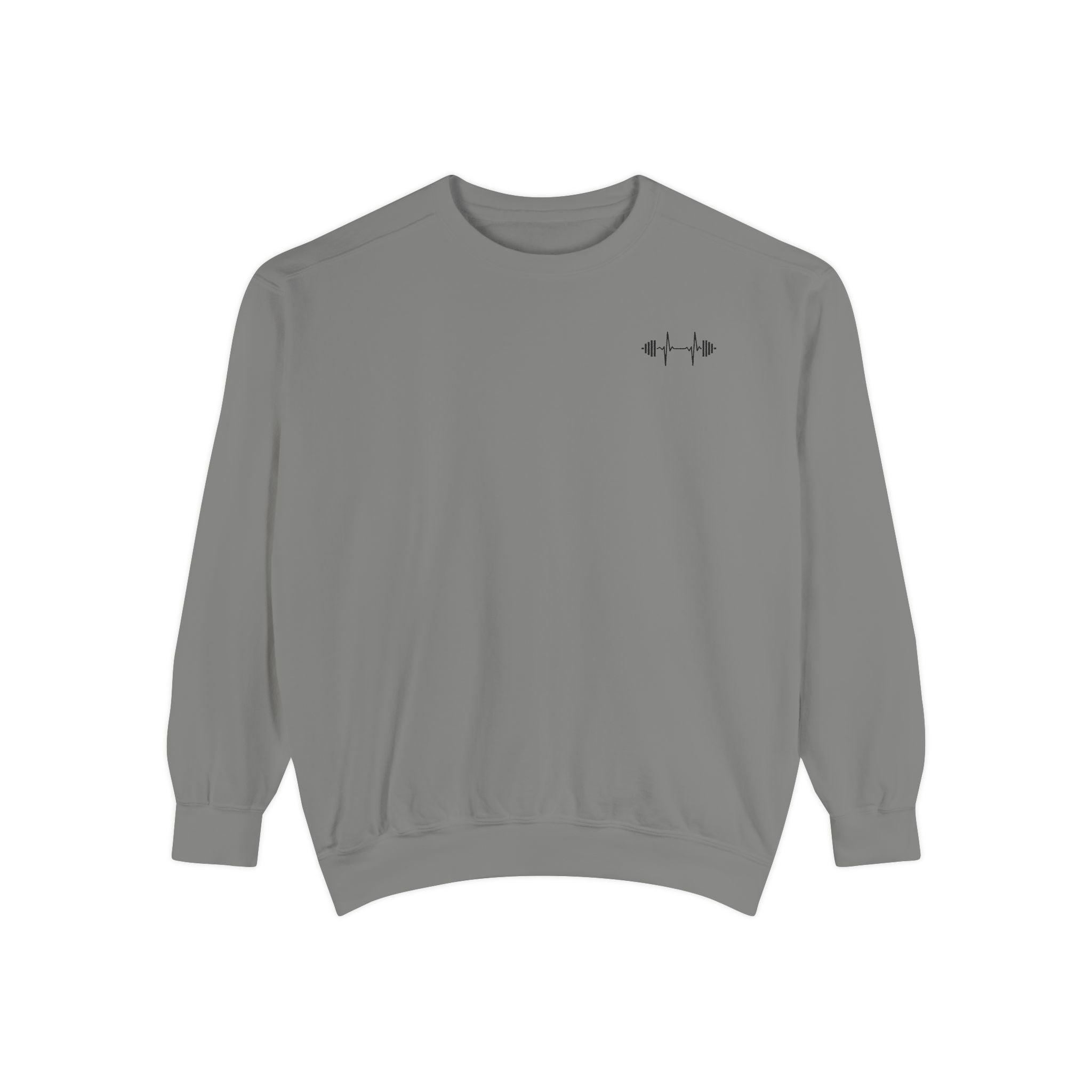 Barbell Heartbeat Sweatshirt – Lift. Live. Repeat.