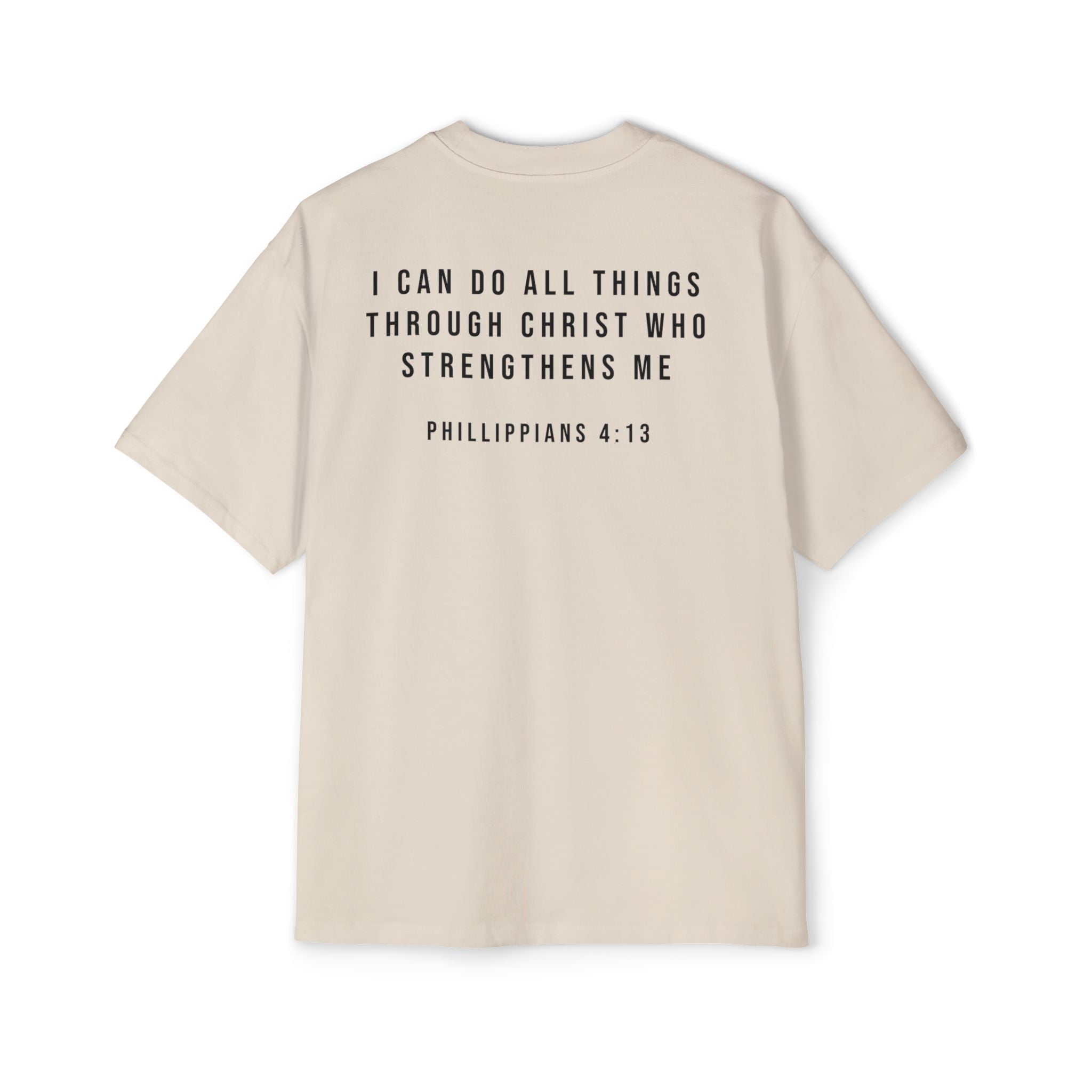 Philippians 4:13 Oversized Tee – Strength Through Faith