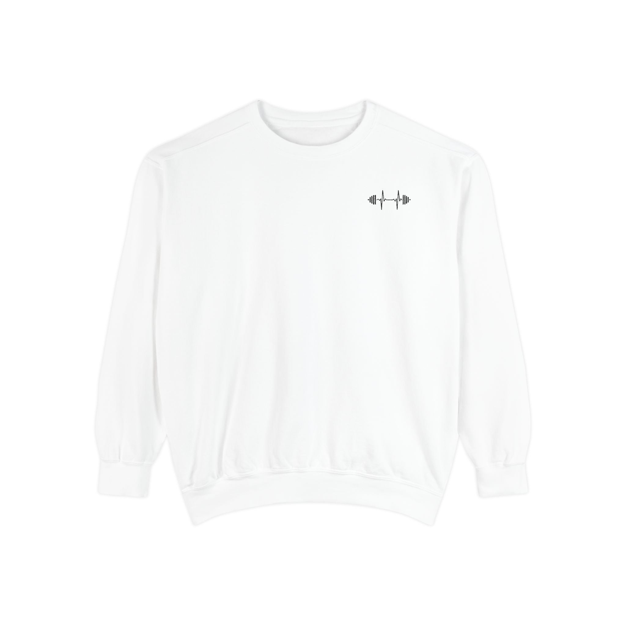 Barbell Heartbeat Sweatshirt – Lift. Live. Repeat.