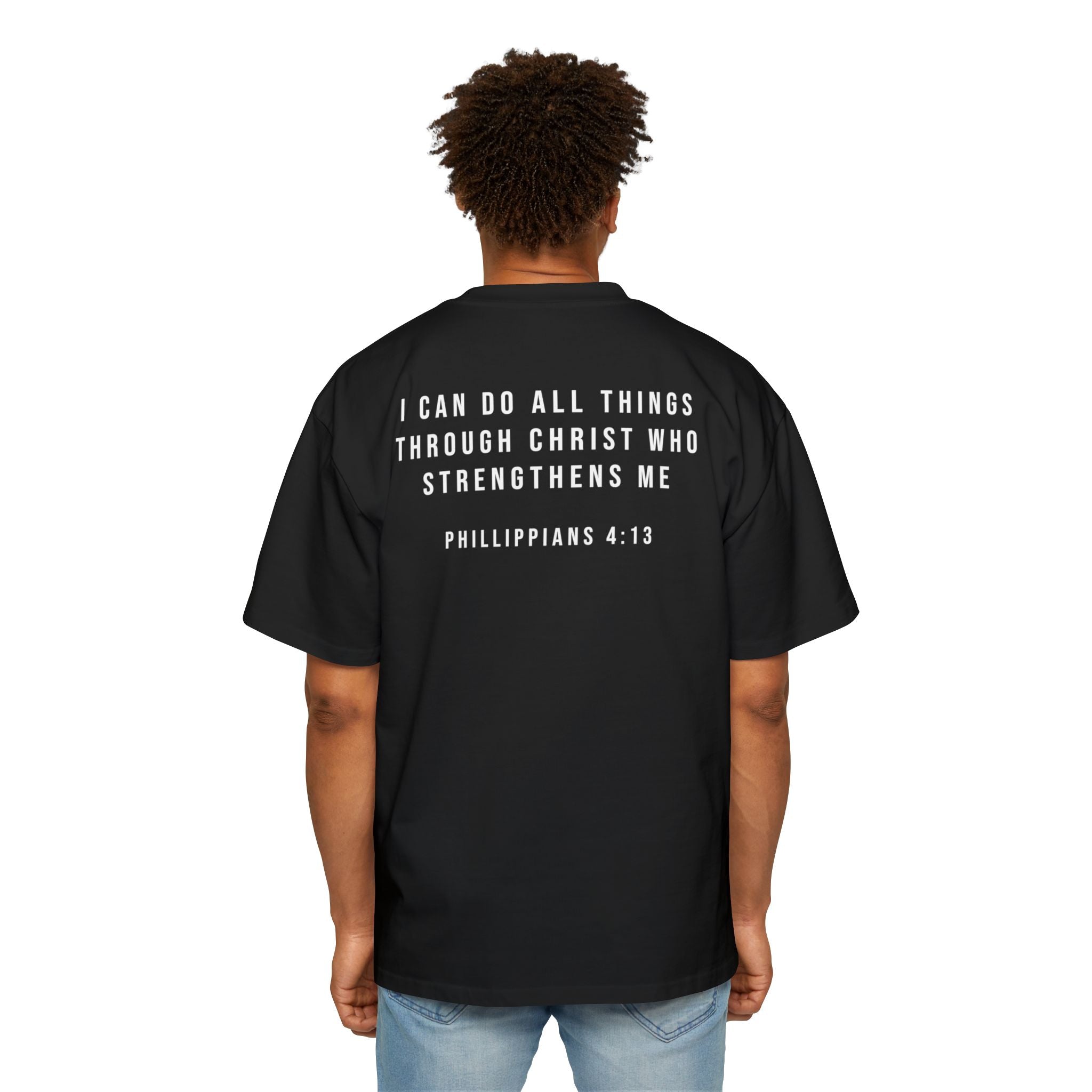 Philippians 4:13 Oversized Tee – Strength Through Faith