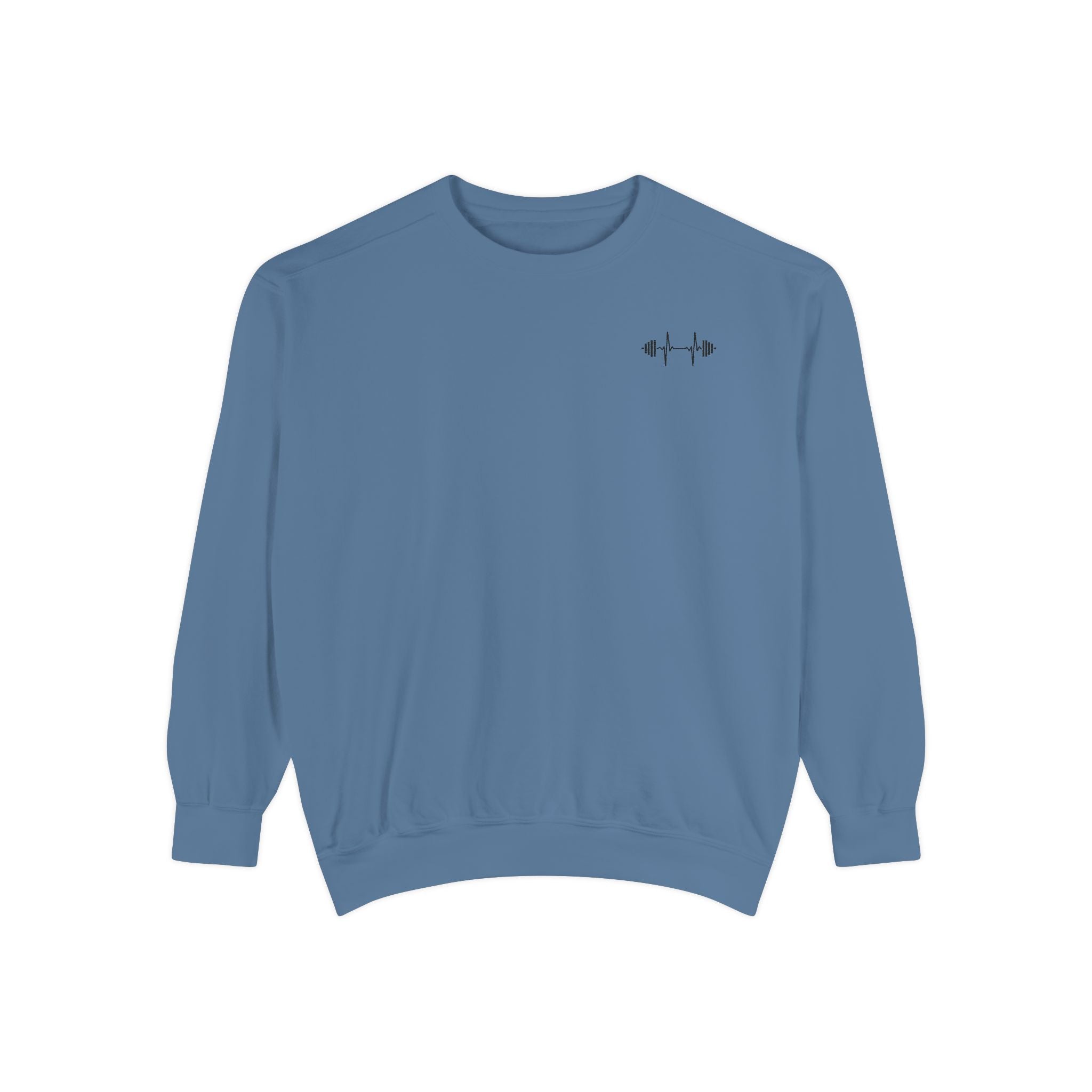Barbell Heartbeat Sweatshirt – Lift. Live. Repeat.